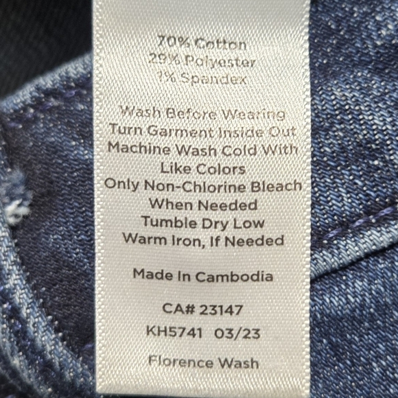 Talbots Dark Blue Straight Leg Jeans Womens Sz 4P(28) Florence Wash Blue Denim - Picture 5 of 9